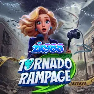 Tampilan grid unik berbentuk tornado pada slot Tornado Rampage